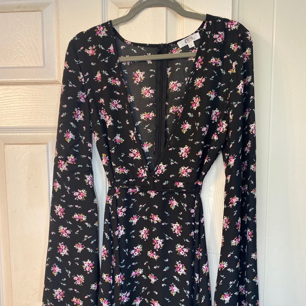 Diva black floral dress